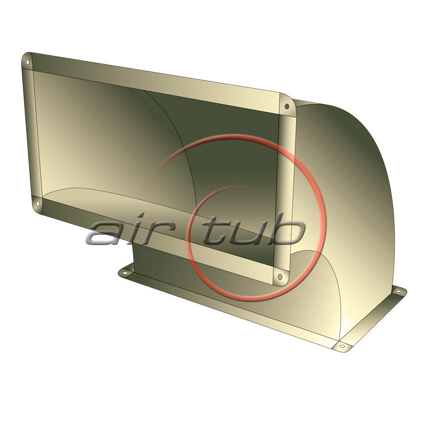 CODO 90 INOXIDABLE CONDUCTO RECTANGULAR PERFIL INTEGRAL